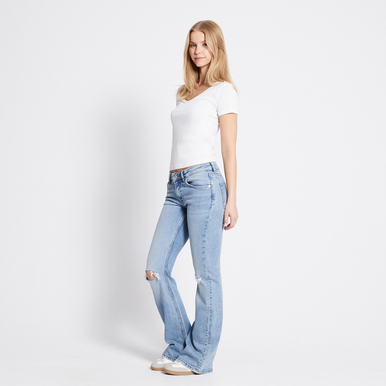 Low waist bootcut jeans "Low Boot" Light heavy worn